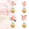 24Pcs Cherry Blossom Cake Decoration Cherry Blossom Flowers Cupcake Toppers Flowers Cake Decoration Wedding Birthday Baby Shower