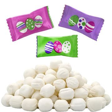 Fruidles Happy Easter Eggs Buttermints, After Dinner Butter Mint Candy, Fat-Free, Kosher Certified, Individually Wrapped (50 But