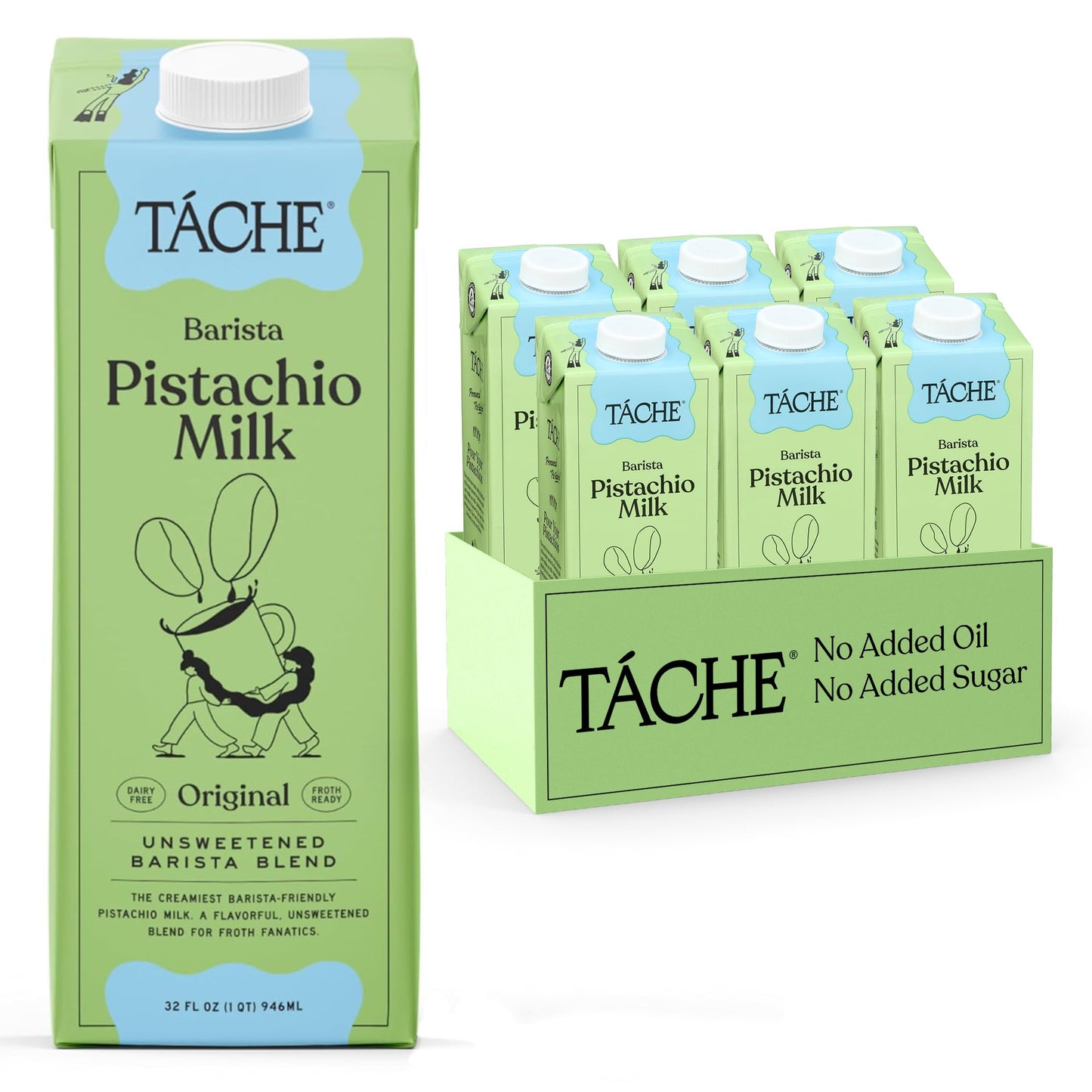 T  che Unsweetened Pistachio Milk - Plant Based Nut Milk & Pistachio Creamer - Rich, Smooth, Barista Blend, Non Dairy Creamer, G