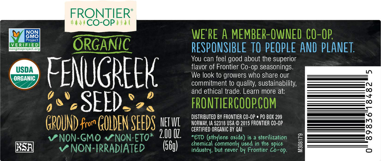 Frontier Fenugreek Seed Ground CERTIFIED ORGANIC 2.00 oz. Bottle