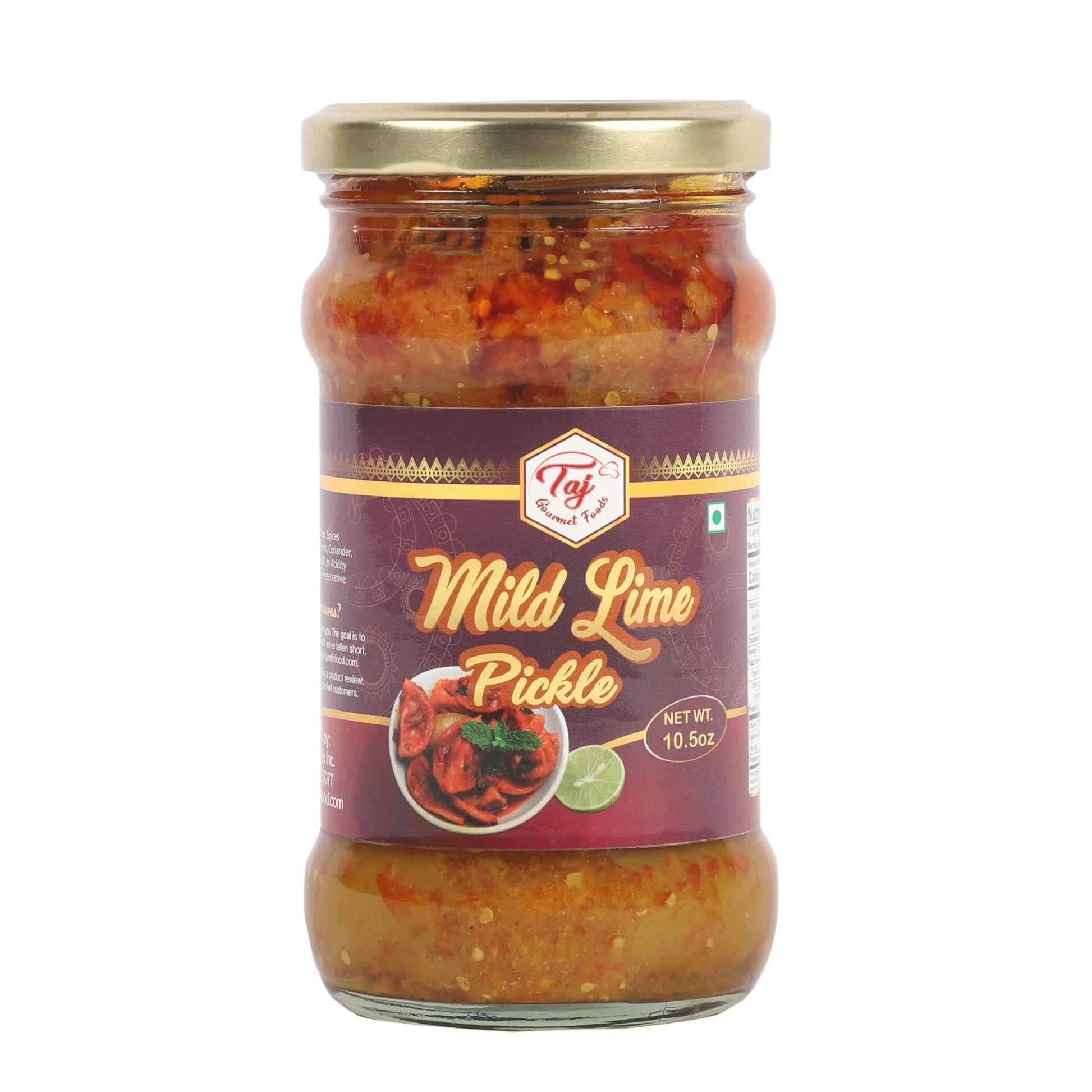 TAJ Mild Lime Pickle | Medium Lime Achar | 300g (10.5oz)