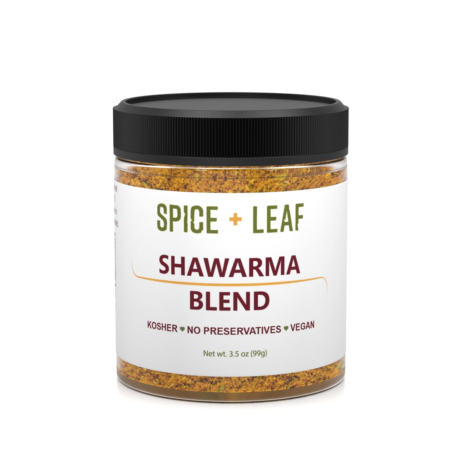 Premium Shawarma Spice Seasoning By Spice + Leaf, 3.5 Oz - Kosher, Vegan Preservative Free Spice Blend For Middle Eastern Flavor