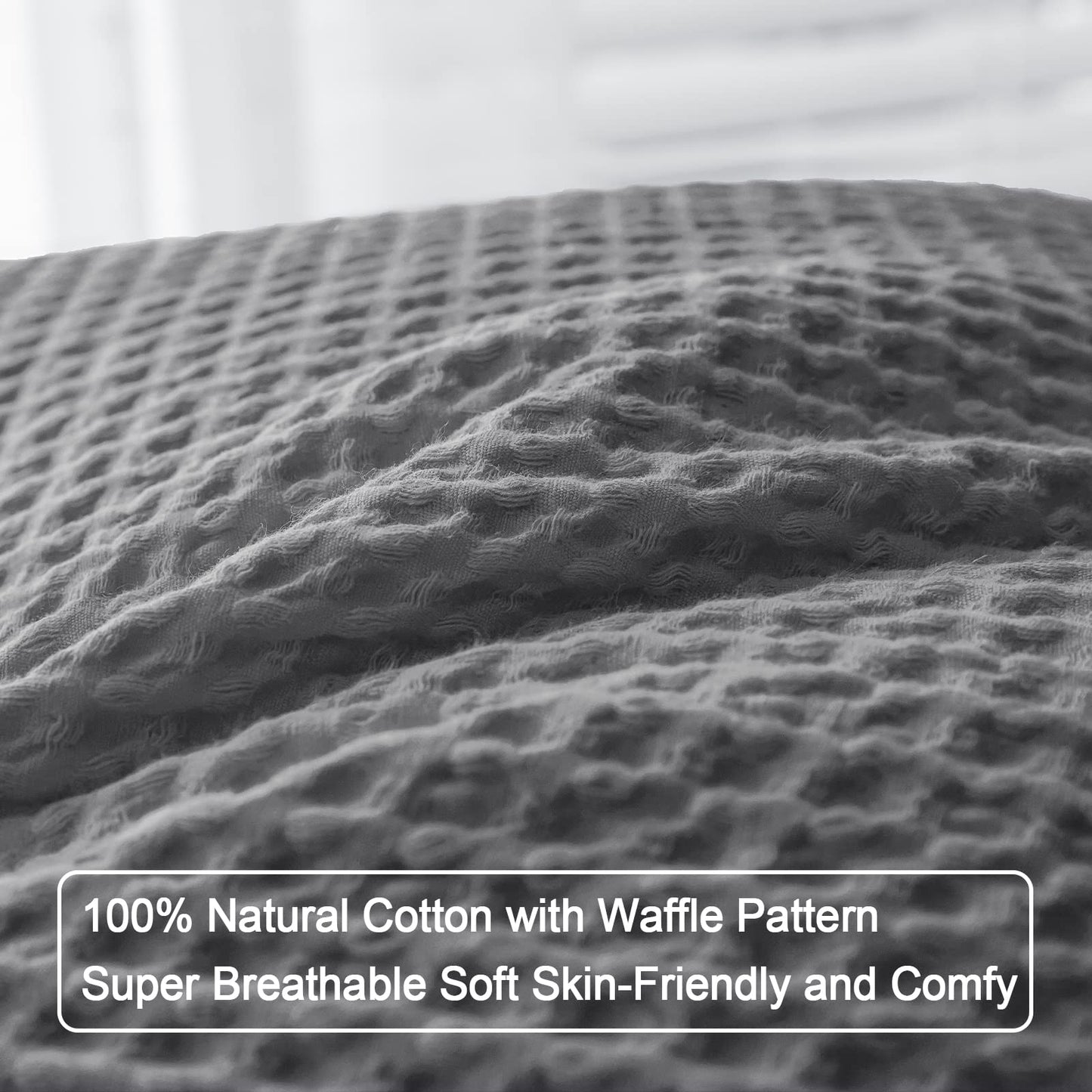 Phf 100 Cotton Waffle Weave Euro Shams Pillow Covers 26 X 26, No Insert, 2 Pack Elegant Home Decorative Euro Throw Pillow Covers