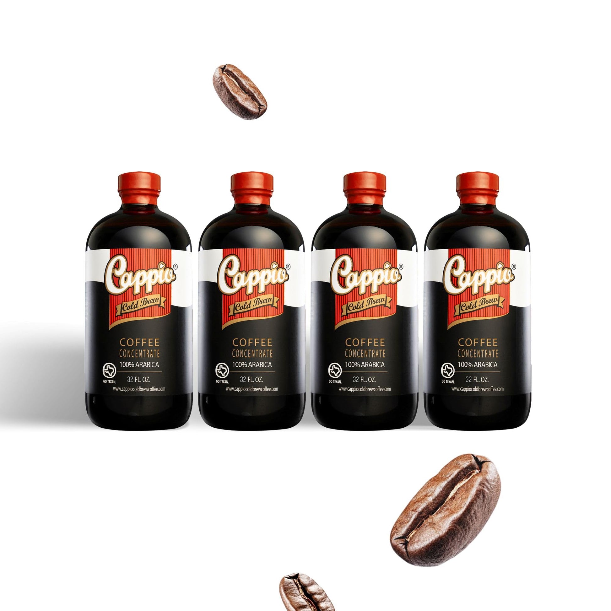 Cappio Cold Brew, 4-Pack of 32 oz Bottles, Low-Acidity, 100% Arabica Beans