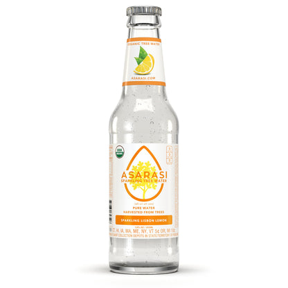 Asarasi Organic Sparkling Lisbon Lemon Tree Water - 12 Pack
