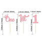 24Pcs One Cupcake Toppers Glitter 1St Birthday Cupcake Pick Decorations For Baby Shower First Birthday Party Cake Decorations Su