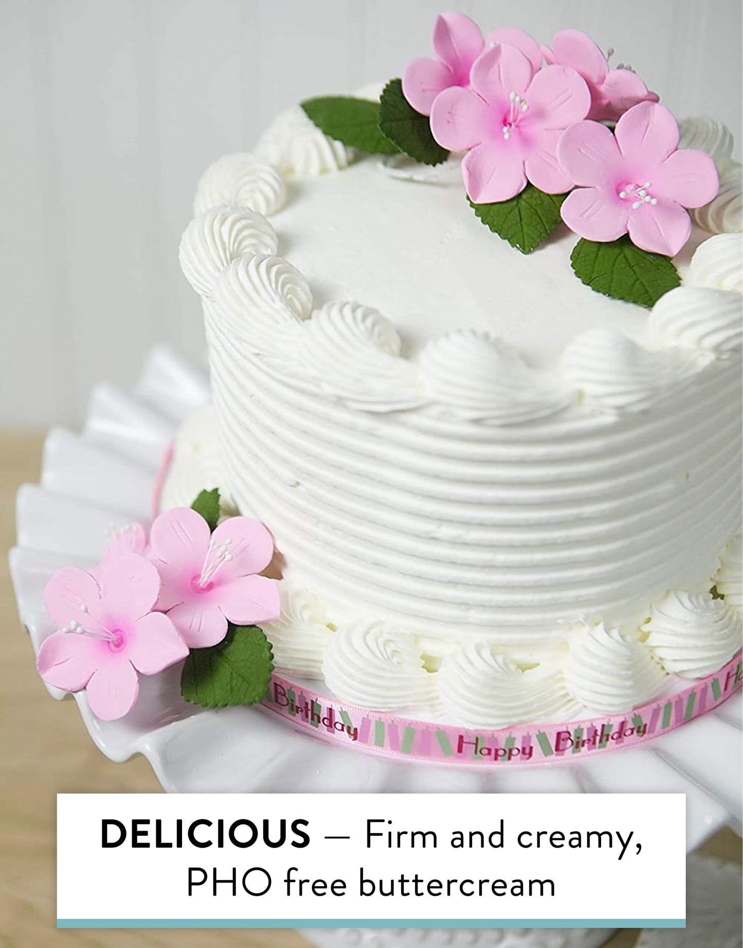 Global Sugar Art White Buttercream Frosting – Firm Icing for Cakes & Cupcakes, 3 LB Tub