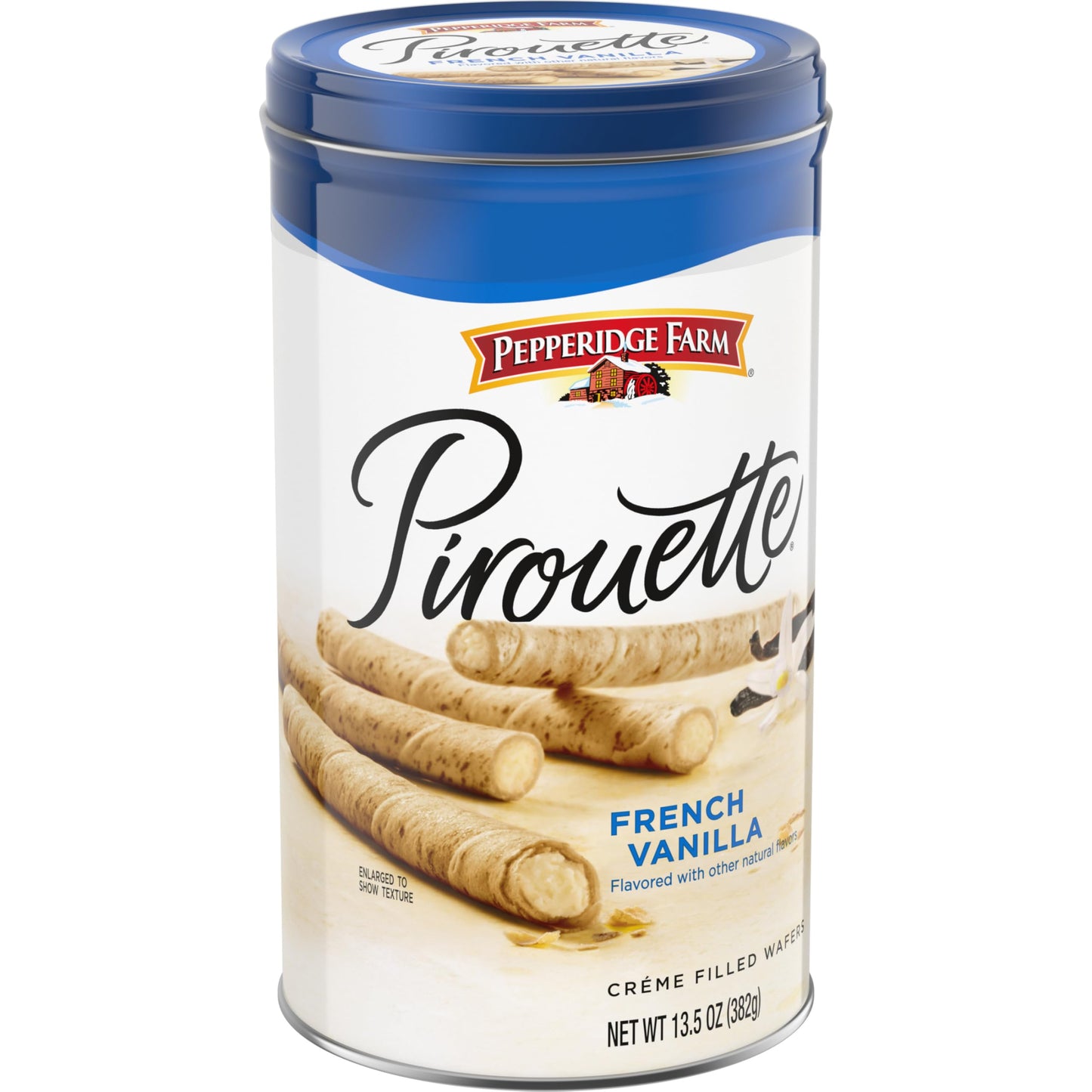 Pepperidge Farm Pirouette Cookies, French Vanilla Flavored Crme Filled Wafers, 13.5 Oz Tin