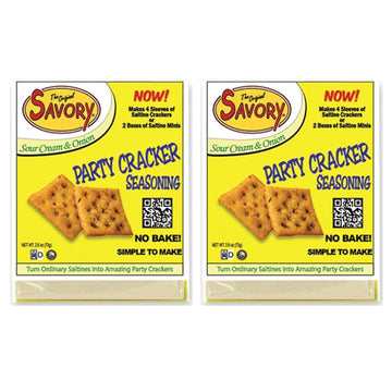Savory Fine Foods Savory Saltine Seasoning, 2.2 Ounce, Sour Cream & Onion, 2-Pack