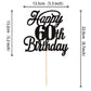 Rssta i Birthday Cake Topper Black Glitter 60 & Fabulous, Celebrating 60th Birthday, Model XM063-new-Black 60th