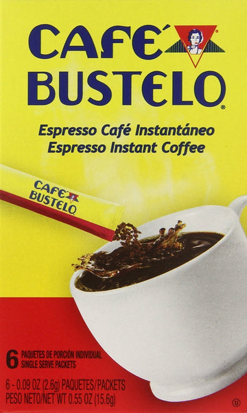 Cafe Bustelo Instant Espresso Coffee Single Serve Packets 6 Count (Pack Of 4)