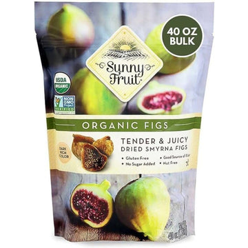 Sunny Fruit Soft Organic Turkish Dried Figs, 2.5 Pound Bulk Bag | Healthy, Sweet Snack | ORGANIC, NON-GMO, VEGAN, HALAL, KOSHER,