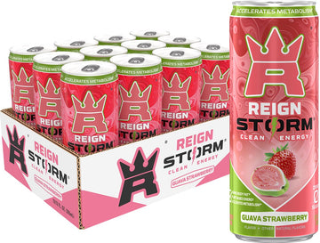REIGN Storm  Guava Strawberry  Fitness & Wellness Energy Drink  12 Fl Oz (Pack of 12)
