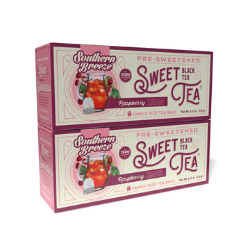 Southern Breeze Hot Brew Sweet Tea Raspberry Iced Tea with Black Tea and Zero Carbs Zero Sugar, 22 Individually Wrapped Family S