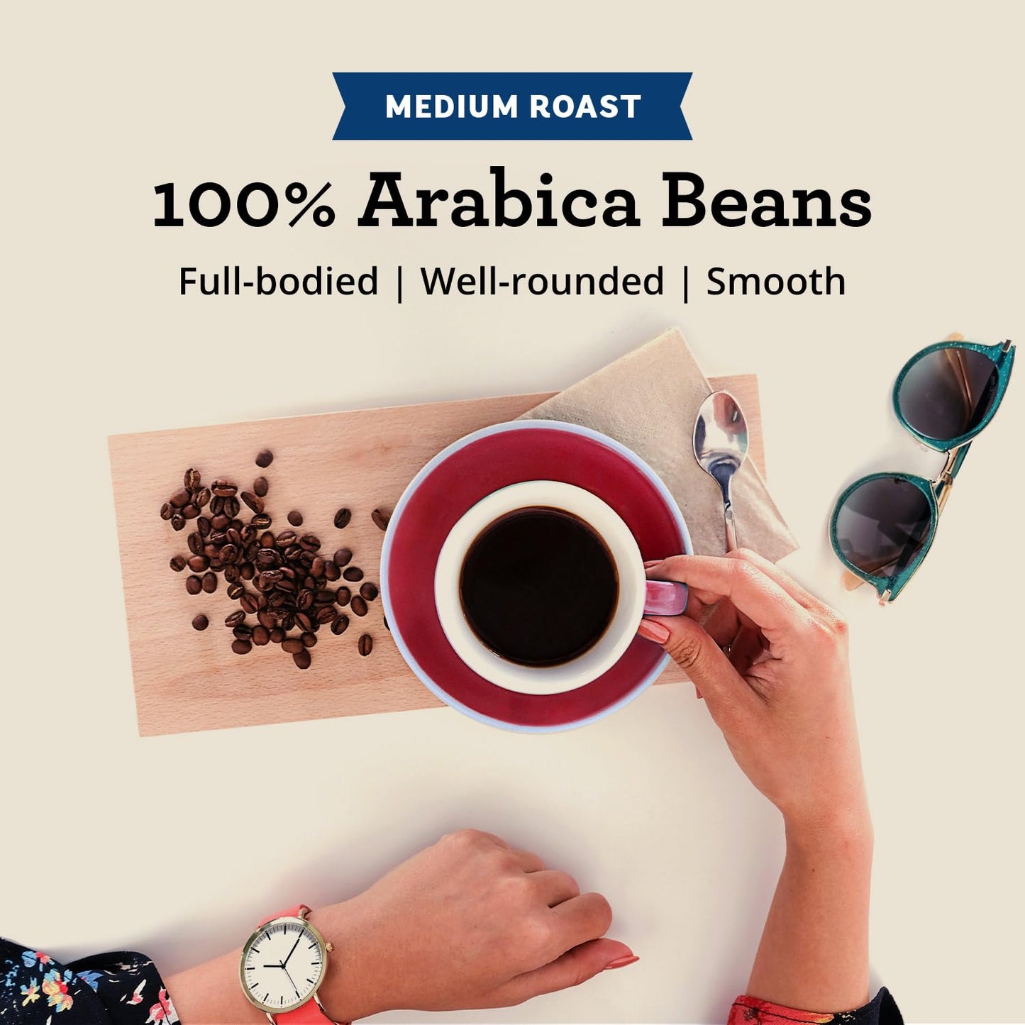 Seattle's Best Coffee Portside Blend Medium Roast, 12 Ounce Bags (Pack of 6) - Rich Flavor, Perfect for Home or Office Brewing