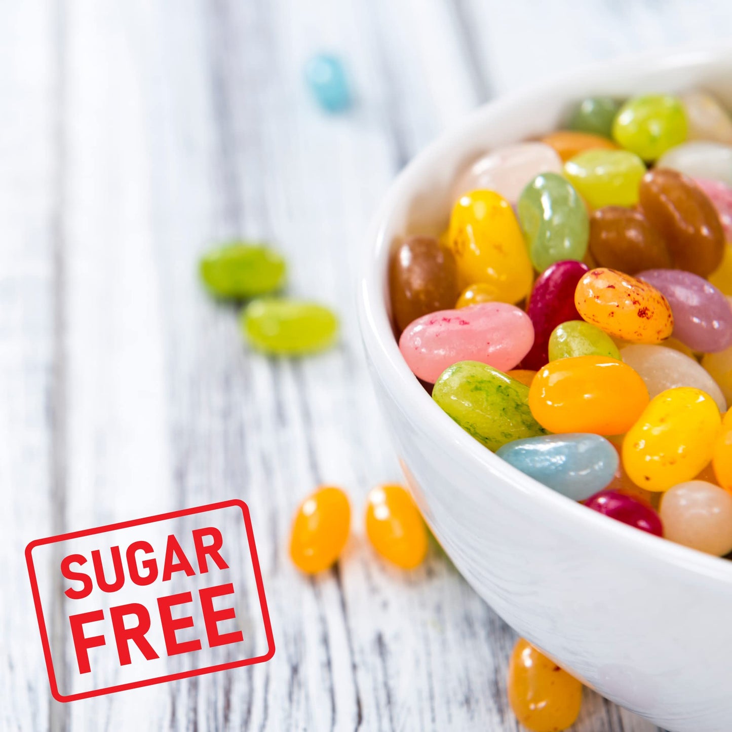 Sugar Free Jelly Beans, Sugar-Free Chewy Candies In Assorted Fruity Flavors, Low Calorie Shareable Sweet Snacks, 2.8 Ounce Bags,