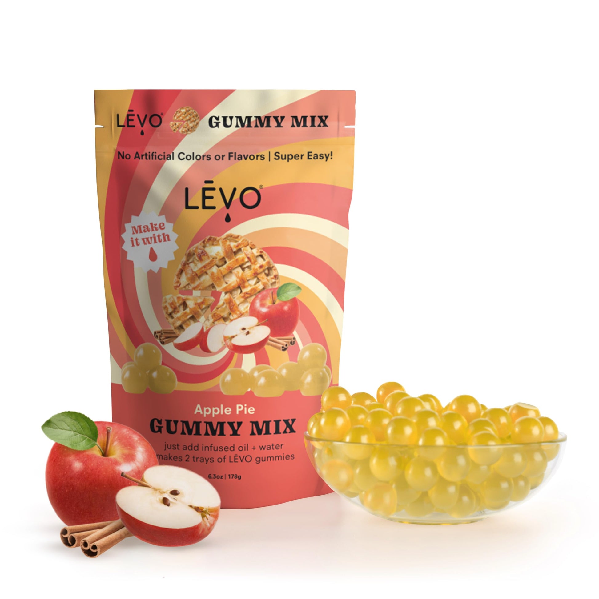 Levo Gummy Mix - Apple Pie - Make Your Own Infused Gummies - Each Bag Makes 64 Gummies - 1 Pack