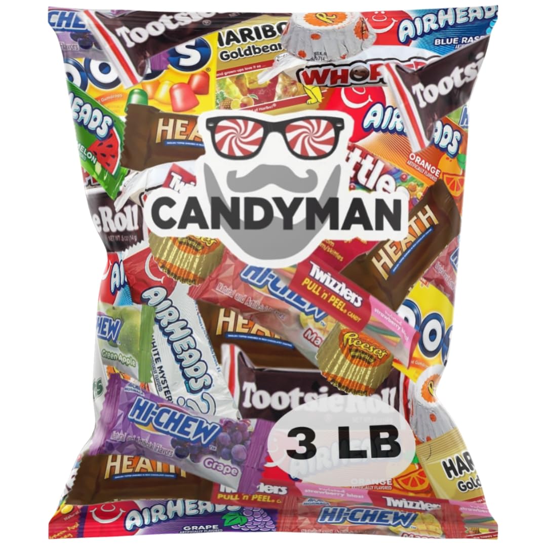 CANDYMAN (3 LBS) Chocolate Candy Bundle with Mixed Individually Wrapped Treats, Fun and Mini Sized Chocolate and Candy for Easte