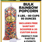 Rainbow Popcorn-Pops Corn - Gourmet Popcorn Bulk/Wholesale Popcorn - 5 Gal-80 Cups-95 Oz-Free Sanitary Scooper & 20 Gift Bags In