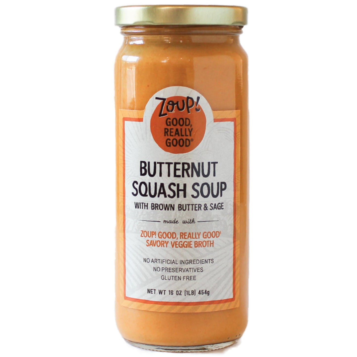 Butternut Squash With Brown Butter & Sage Soup By Zoup! Good, Really Good® - No Artificial Colors Or Flavors, No Preservatives, Gluten Free Butternut Squash, 16 Oz Ready To Serve (1 Pack)