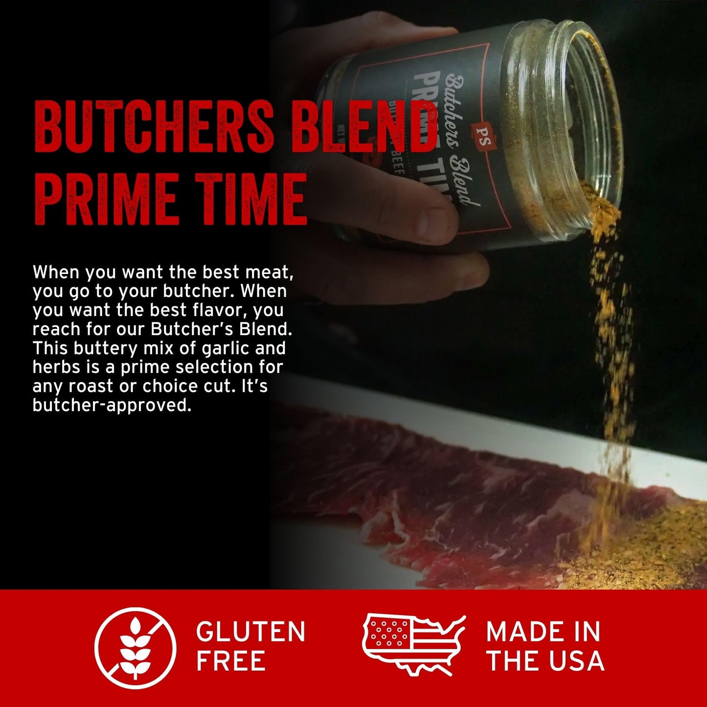 PS Seasoning Buttery Garlic and Herb BBQ Seasoning, 6.4 Ounce, Dry Rub for Grilling and smoky aroma Meats