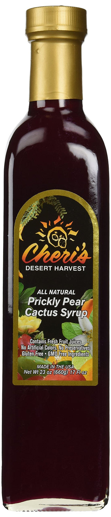 Cheris Desert Harvest Prickly Pear Syrup - Natural Cactus Juice - 23 oz - Giant Size
