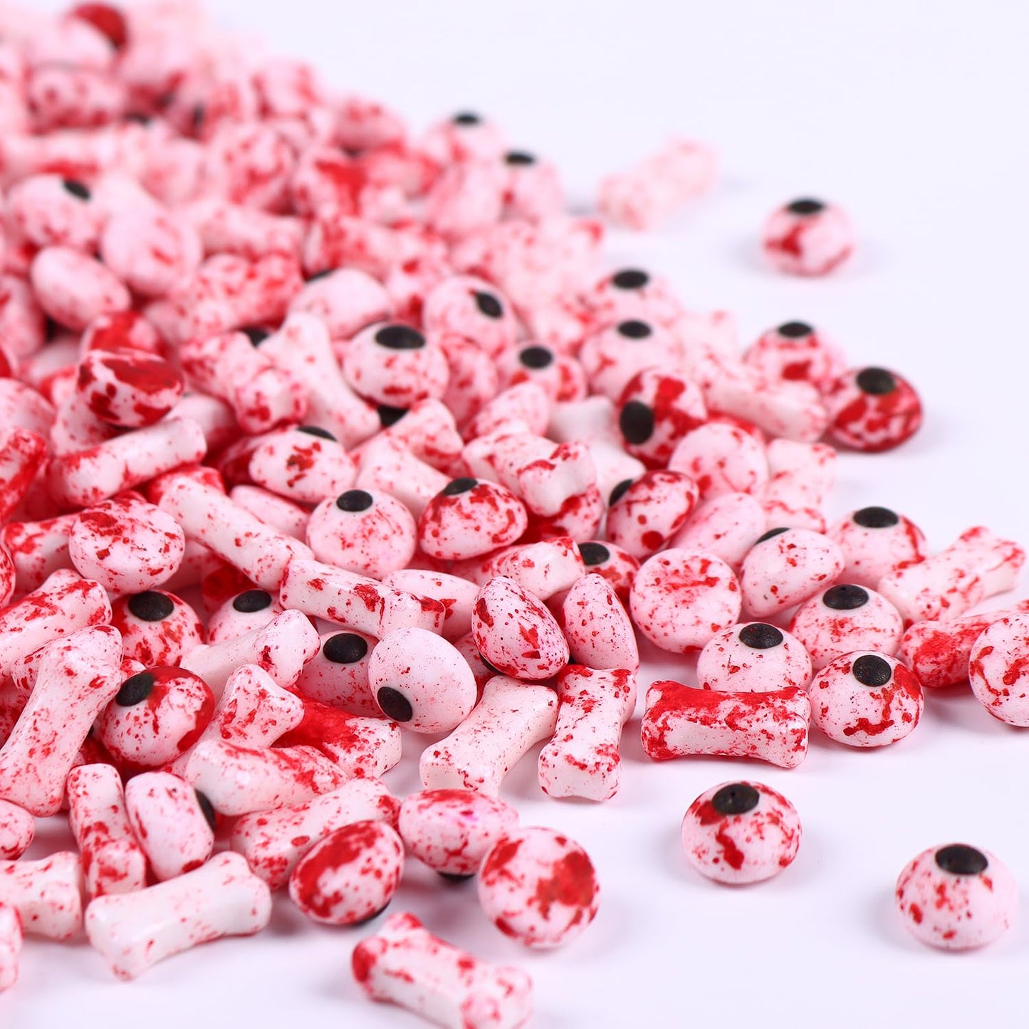 Milovin Bloody Eyeballs Candy Sprinkles for Halloween - Edible Candy Eyes & Bones, 4.23oz, Halloween-Eyeball Bone