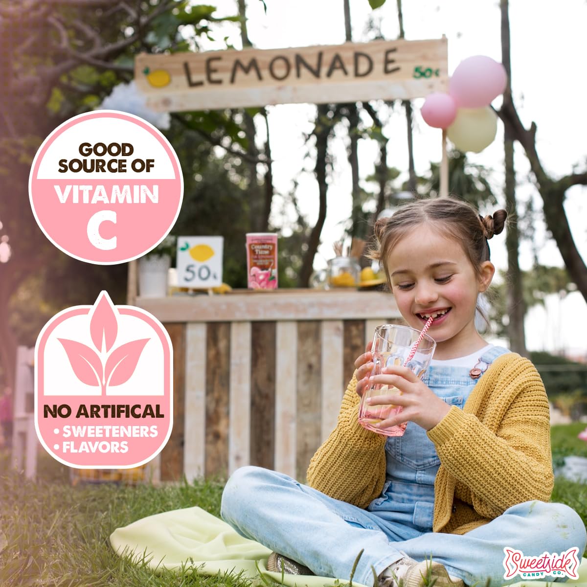 Powdered Pink Lemonade Drink Mix- Countrytime Refreshing Pink Lemonade Mix Powder Drink With Other Natural Flavor - Packaged In