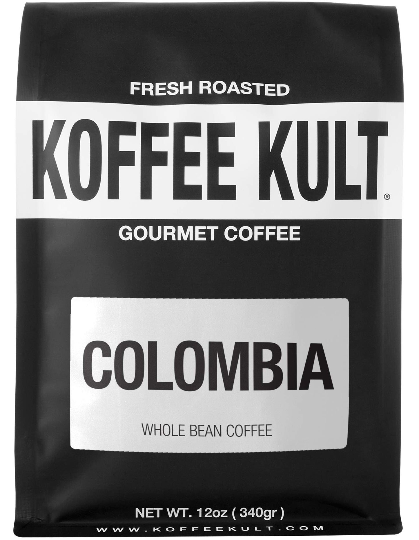 Koffee Kult Colombian Medium Roast Coffee Beans 100% Single Origin Colombia Arabica Whole Bean (Whole Bean, 12Oz)