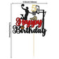 1Pc 5Th Birthday Basketball Cake Topper Glitter Basketball Sports Theme Cake Pick For Baby Shower 5Th Birthday Cake Decorations