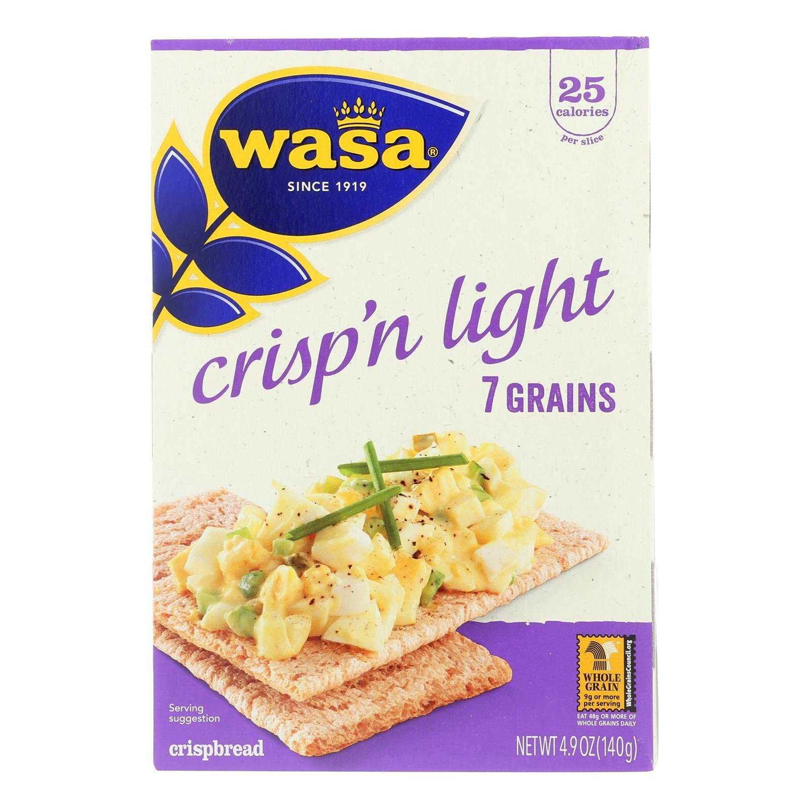 Wasa Crispbread Crisp N Light 7 Grain  erbread - Case of 10 - 4.9 oz.