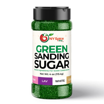 NY Spice Shop Green Sanding Sugar for Memorial Day - 4 Ounce Sweet Colorful Edible Sprinkles For Candy Dish - Chocolate Sprinkle