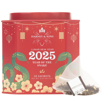 Harney & Sons Lunar New Year 2025 Tea, Year of the Snake, Great for Birthdays, Anniversaries, Black tea with toasted rice, cocon