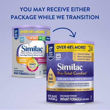 Similac Pro-Total Comfort Infant Formula With Iron, Gentle, Easy-To-Digest Formula, With 2'-Fl Hmo For Immune Support, Non-Gmo,