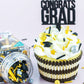 Edible School Graduation Sprinkles Decoration For Class Graduations, Hat Sprinkles For Ice Cream Cake Decorating Cupcake Confetti Cookies Donut Fancy Gold Silver Black Jimmies Quins Pearl Sprinkles