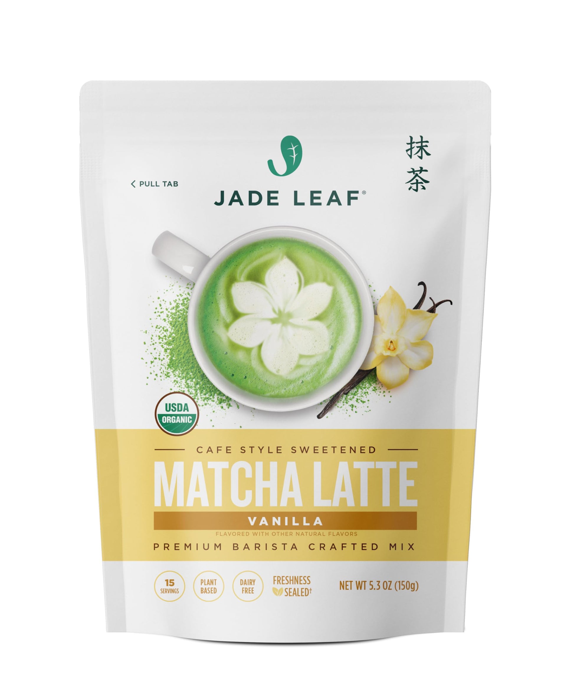 Jade Leaf Matcha Organic Cafe Style Vanilla Matcha Latte Green Tea Powder, Premium Barista Crafted Mix, Authentically Japanese, 