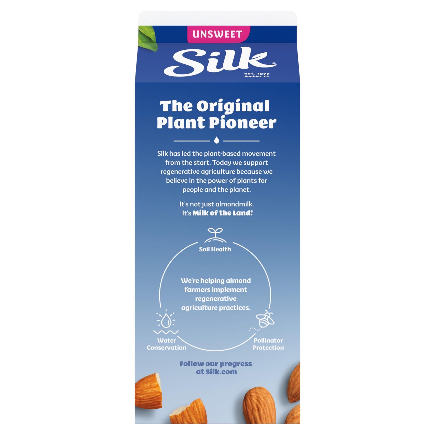 Silk Almond Milk, Unsweet, Dairy Free, Gluten Free, Seriously Creamy Vegan Milk with 50% More Calcium than Dairy Milk, 64 FL OZ
