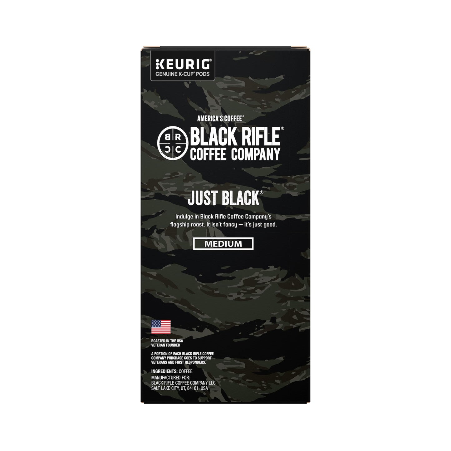 Black   Coffee Just Black Medium Roast Coffee Pods, 32 Count, Cocoa and Vanilla Aroma, Bold Notes, Model 31-006-32C