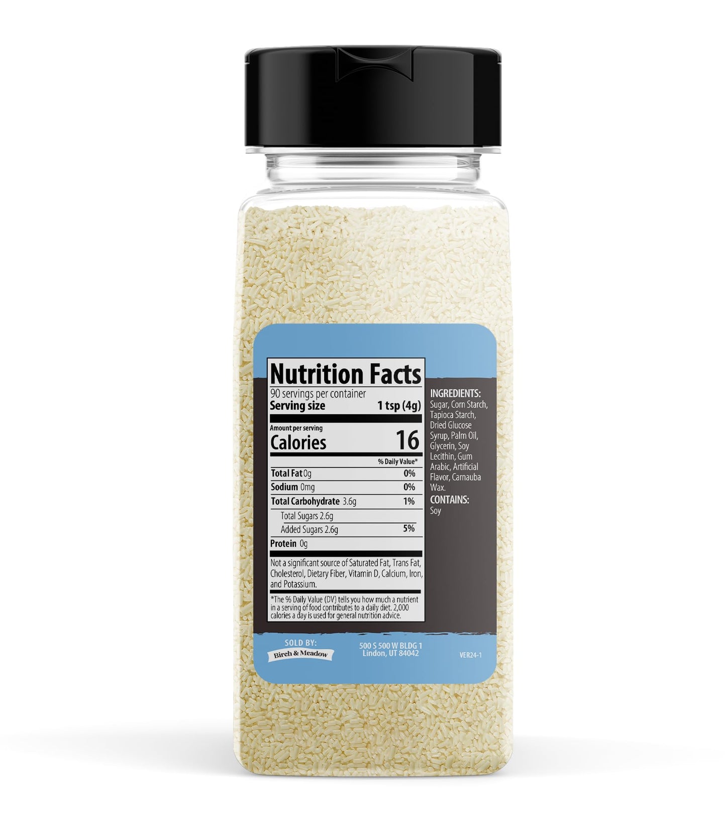 BIRCH & MEADOW Ivory Sprinkles, Fun & Decorative Topping, 12.8 oz