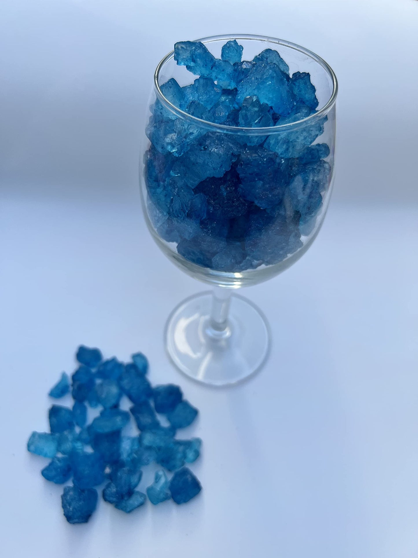 Sweetglob Old Fashioned Large Rock Sugar Candy Gems, Lump Sugar Rock Crystals (Blue Raspberry, 1 Pound)