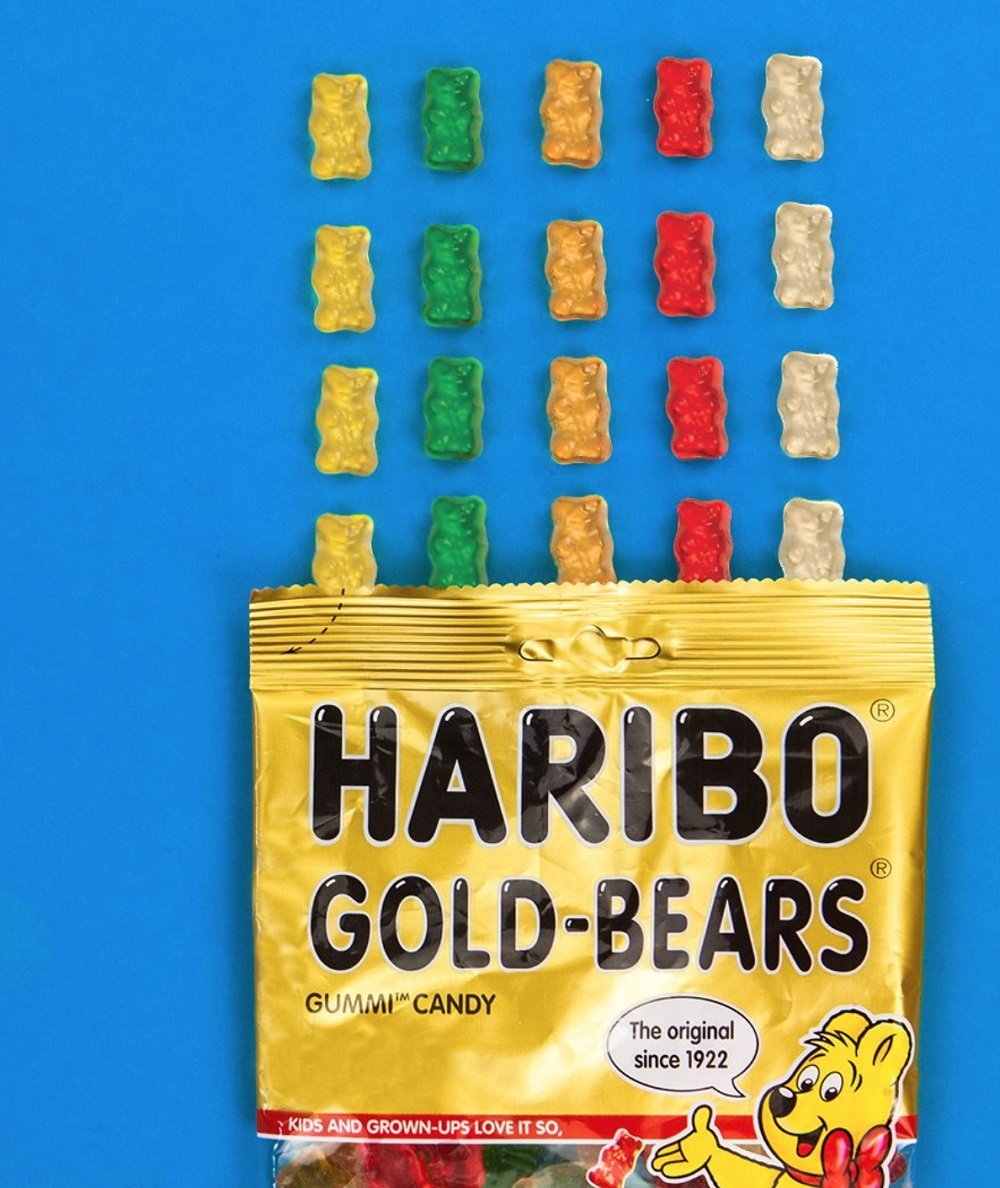 Haribo Gummi Candy, Original Goldbears, 3.4 Oz. Bag (Pack Of 12)