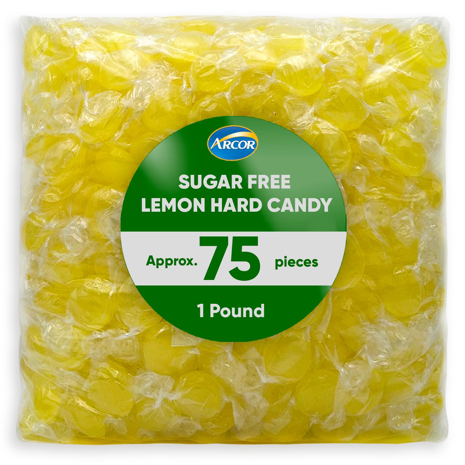 Arcor Lemon Drops Sugar Free Candy - Hard Candy Bulk - 1 Pound Of Approx 75 Sugar Free Mints Candies - Bulk Candy Individually W