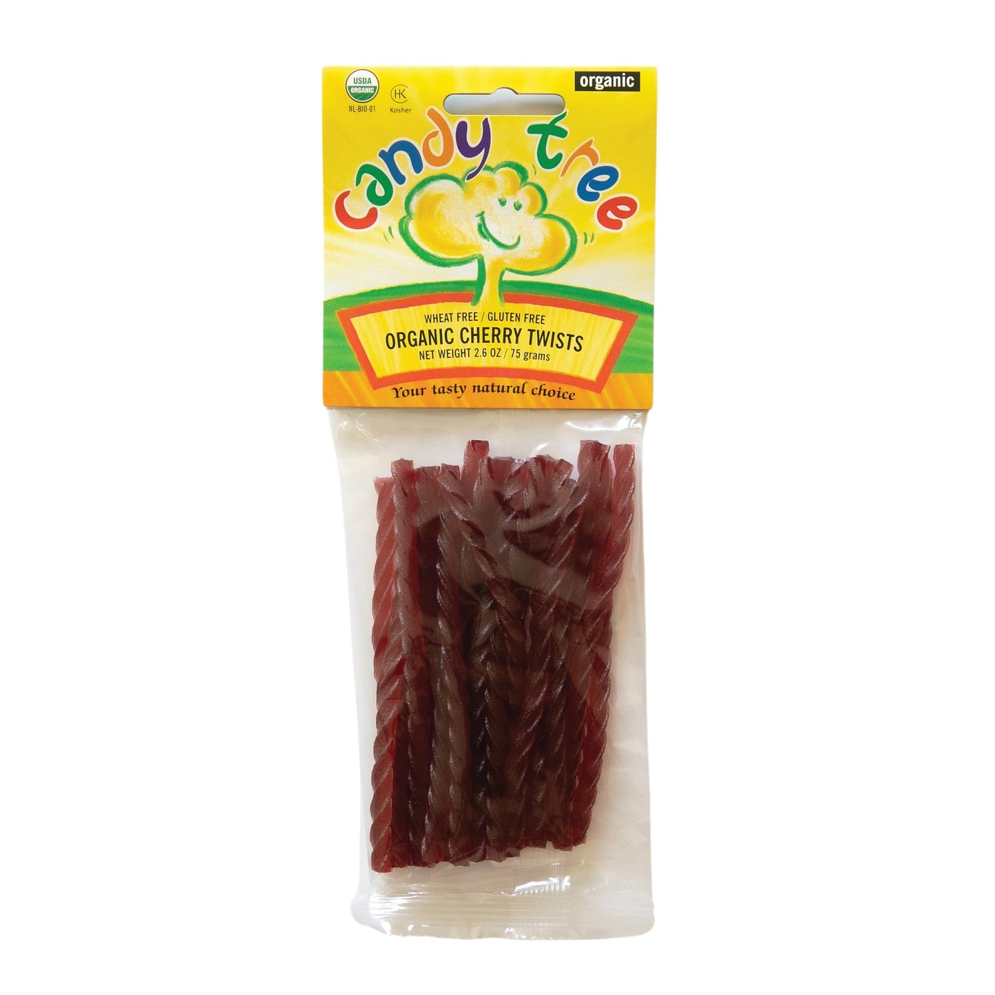 Candy Tree Organic Cherry Twists, Gluten-Free, 4 Packs, 75g Total