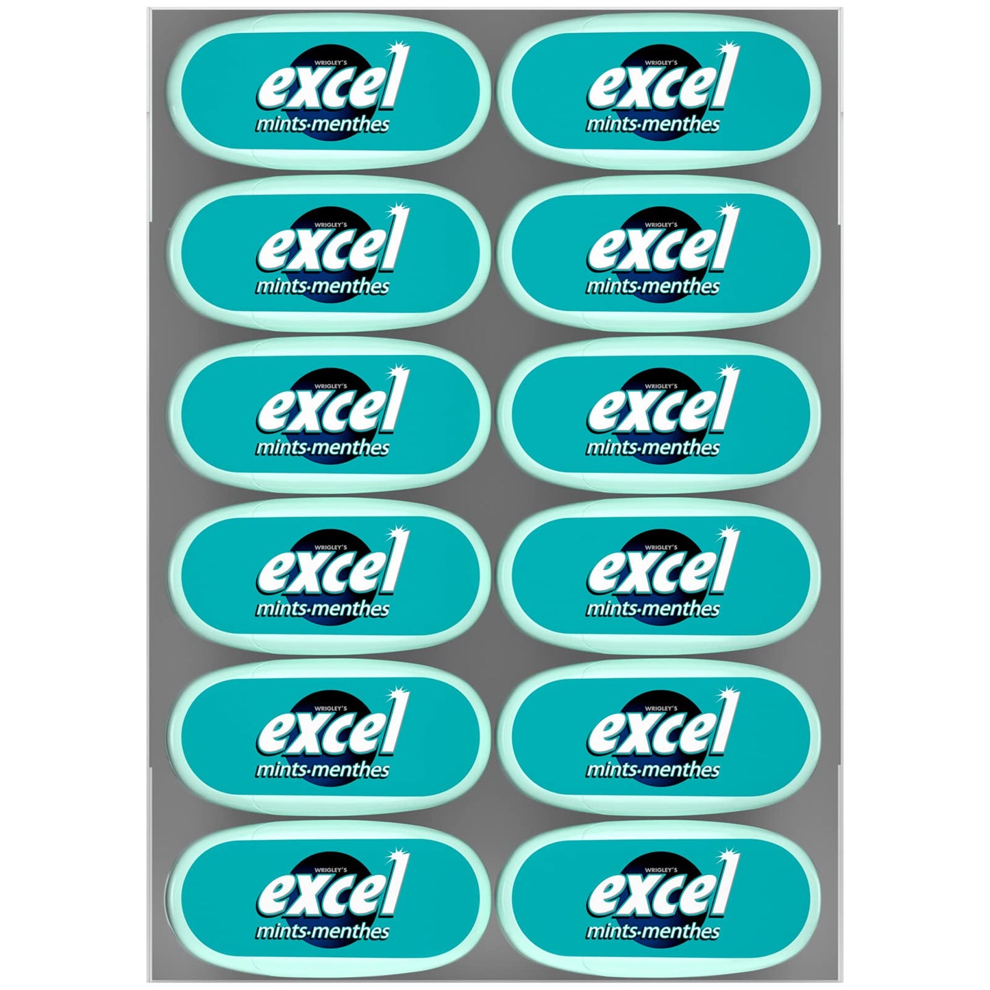 Excel Mints Fresh Mint, 12 Count, 12gm - Refreshing Breath Mints, Model 8072670