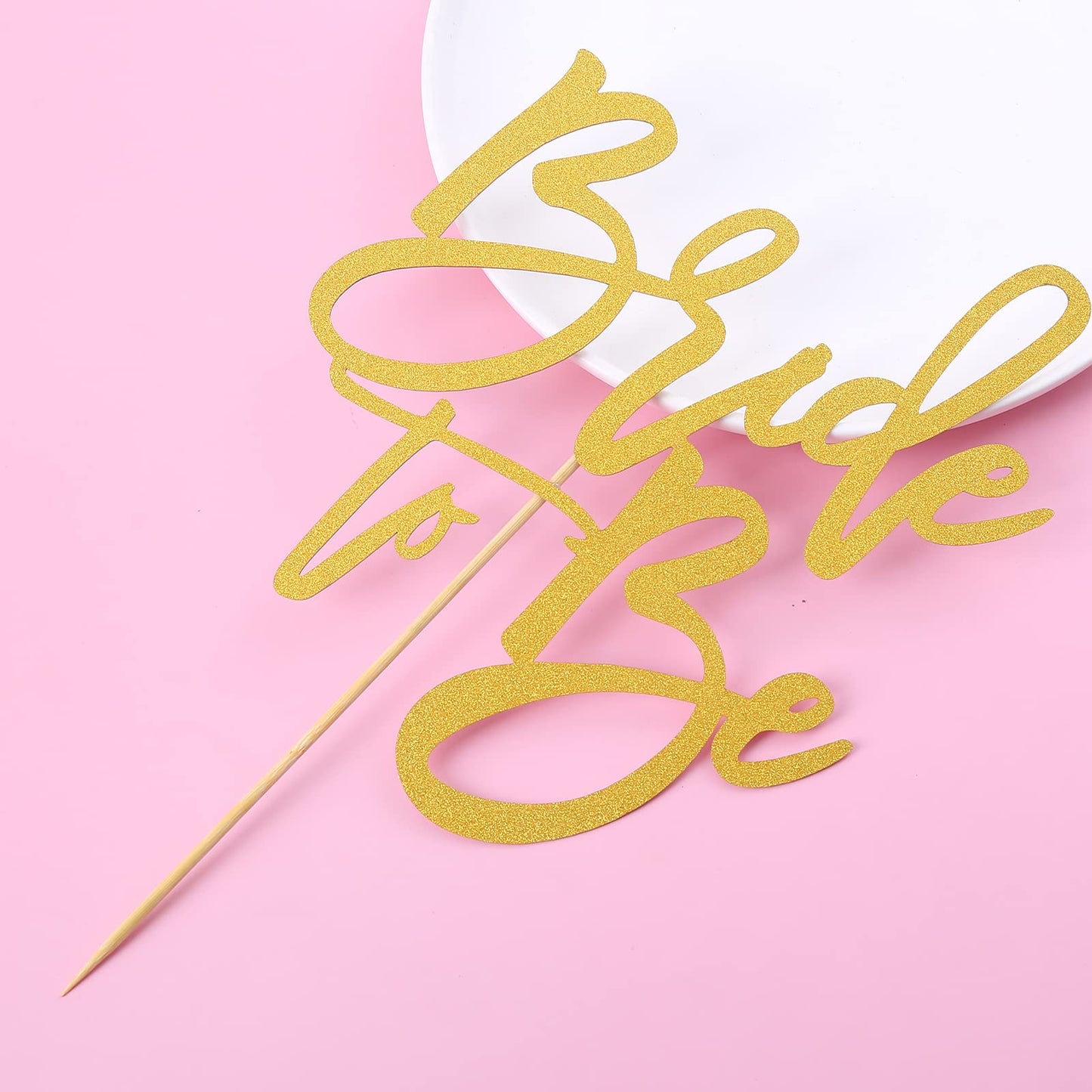 LeeLeeAn Bride to Be Cake Topper - Gold Glitter Paper Decoration, Model Bride to Be001