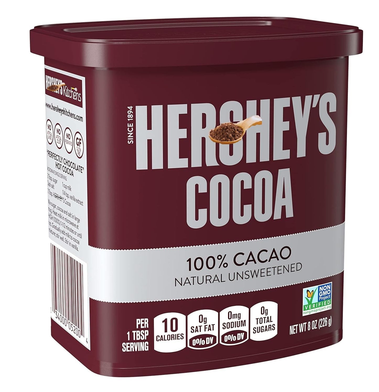 Cacao Natural Unsweetened Cocoa Powder Can  8 oz Pack of 2 - Perfect for Baking & Smoothies  Non-GMO  Certified Gluten-Free  226G Value Pack of 2 Cans (16 oz)