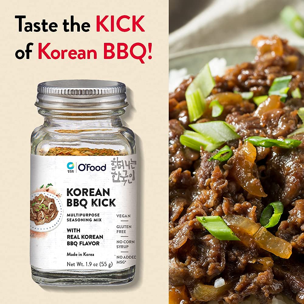 C O'Food Bbq Kick, Korean Powder Bulgogi Seasoning Mix, Vegan, Gluten Free, No Corn Syrup, Multipurpose, No Added Msg, 2.2Oz (65