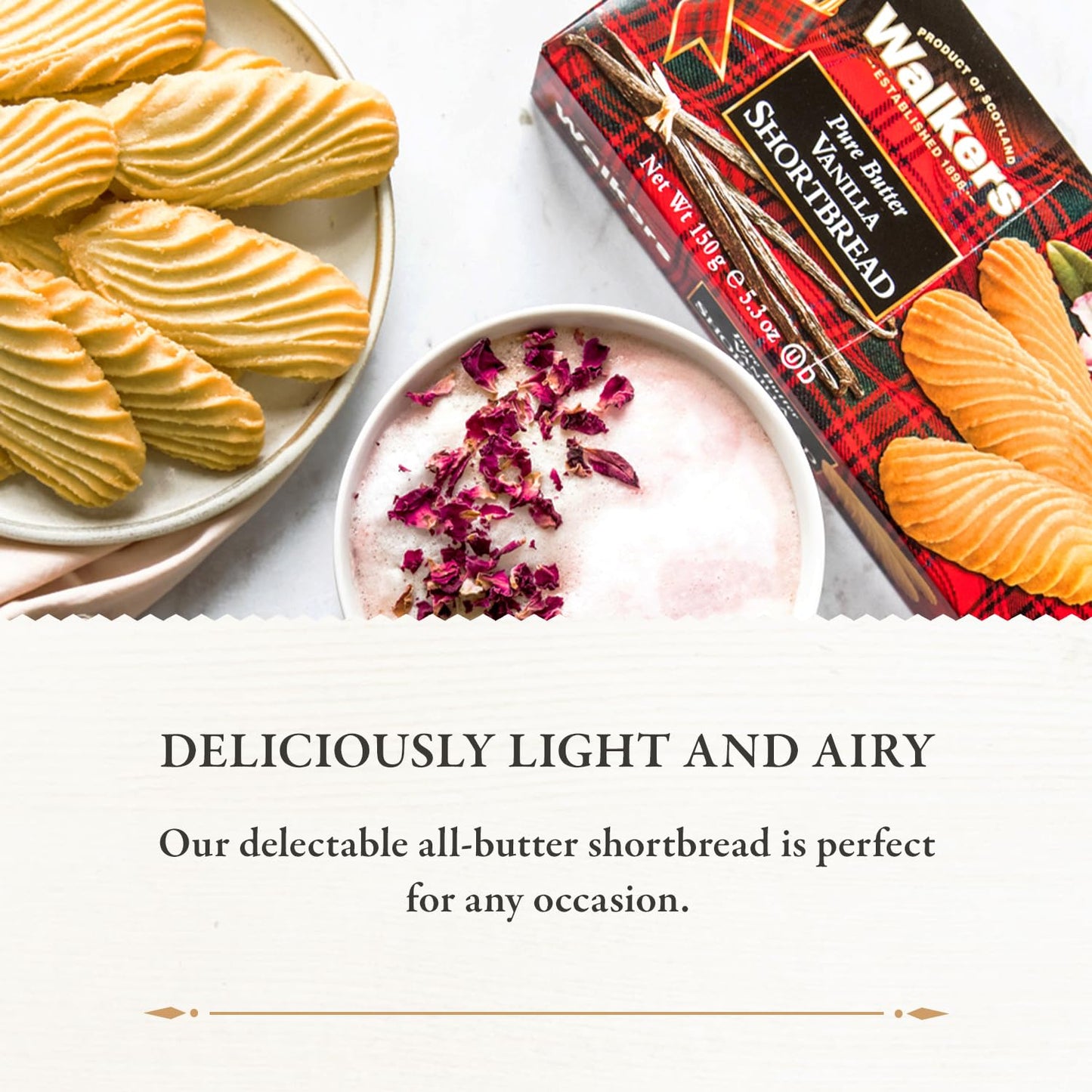 Walker's Shortbread Vanilla Cookies, Pure Butter Shortbread Cookies, 5.3 Oz Box (Pack of 4)