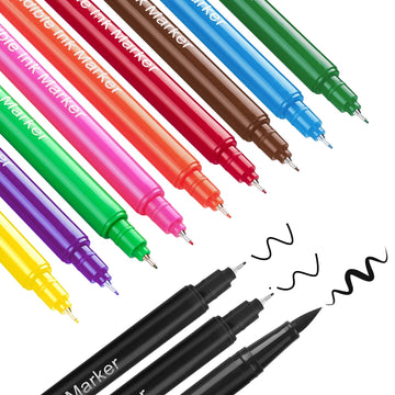 Fanika 10Pcs Edible Markers for Cookie Decorating, Upgrade Double Side Ultra Fine Tip Food Coloring Pens for Cakes Decorating,Fo