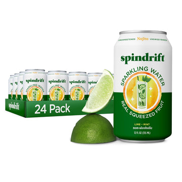 Spindrift Sparkling Water, Nojito Flavor, 12 Fl Oz Cans, Pack of 24, 4 Calories per Can